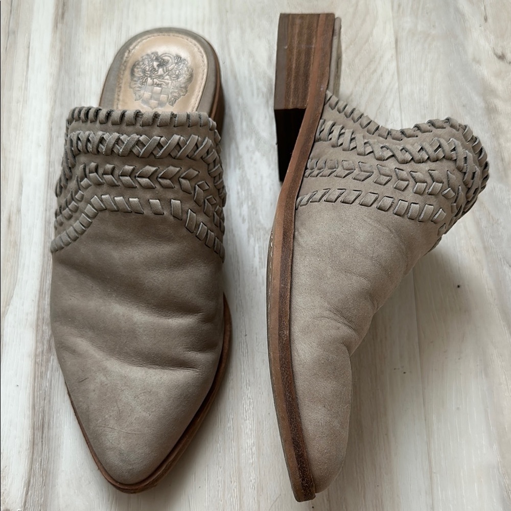 Vince Camuto Beige Slip-On Mules
